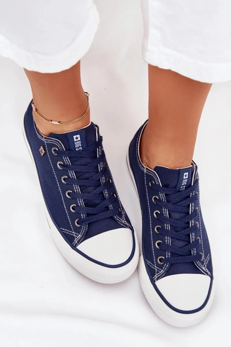 Best Trampki Damskie Niskie Big Star DD274A235 Granatowe Damskie Trampki Damskie Big Star|Trampki Damskie Niskie