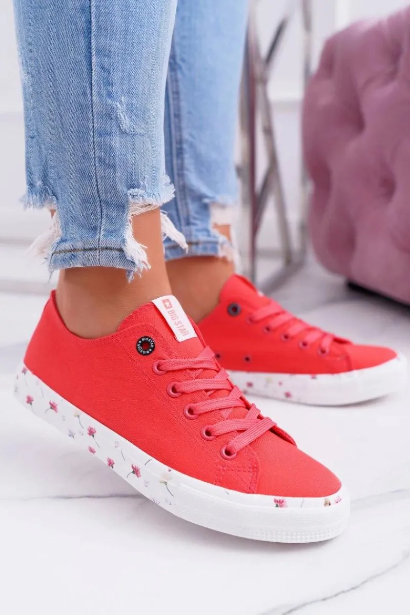 Trampki Damskie Niskie Big Star Czerwone DD274709 Damskie Trampki Damskie Big Star|Trampki Damskie Niskie