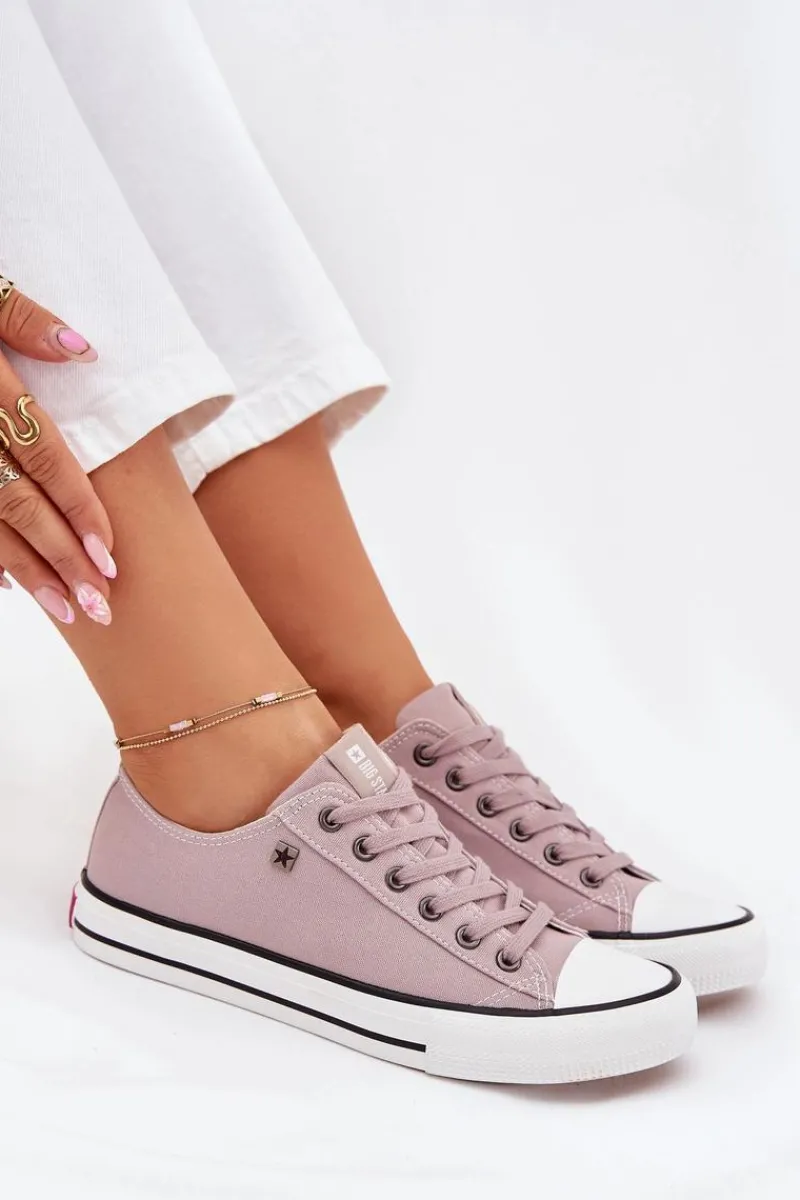 Trampki Damskie Big Star|Trampki Damskie Niskie>Big Star Shoes Trampki Damskie Niskie Big Star DD274A233 Szare Szary