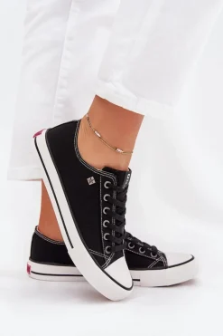 Clearance Big Star Shoes Trampki Damskie Niskie Big Star DD274A236 Czarne Czarny