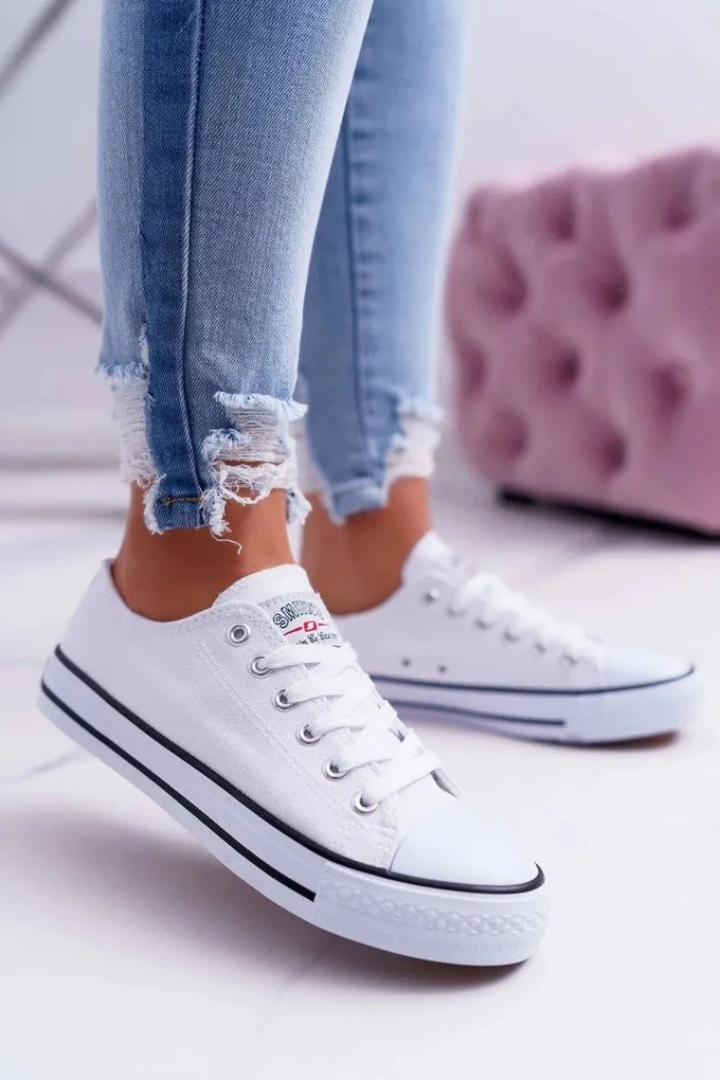 Trampki Damskie Niskie>Boto Trampki Damskie Niskie Smith's Białe