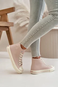 Discount Trampki Damskie Ocieplane Z Eko Skóry Różowe Big Star OO274933 Damskie Trampki Ocieplane|Trampki Damskie Big Star