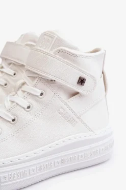 Trampki Damskie Big Star|Trampki Damskie Wysokie></noscript>Big Star Shoes Trampki Damskie Ocieplane Na Platformie Big Star Białe MM274006