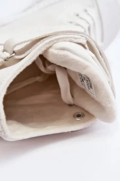 Trampki Damskie Big Star|Trampki Damskie Wysokie></noscript>Big Star Shoes Trampki Damskie Ocieplane Na Platformie Big Star Białe MM274006