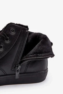 Clearance Big Star Shoes Trampki Damskie Ocieplane Na Suwak Czarne Big Star MM274020