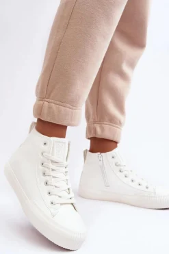 Online Big Star Shoes Trampki Damskie Ocieplane Na Suwak Białe Big Star MM274017