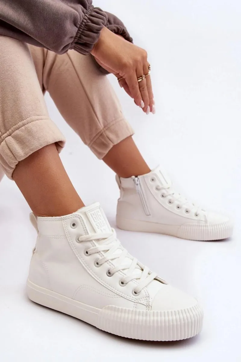 Online Big Star Shoes Trampki Damskie Ocieplane Na Suwak Białe Big Star MM274017