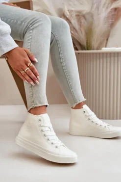 Trampki Ocieplane|Trampki Damskie Big Star></noscript>Big Star Shoes Trampki Damskie Ocieplane Z Eko Skóry Białe Big Star OO274932 Biały