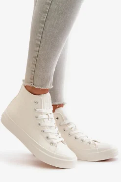 Trampki Ocieplane|Trampki Damskie Big Star></noscript>Big Star Shoes Trampki Damskie Ocieplane Z Eko Skóry Białe Big Star OO274932 Biały