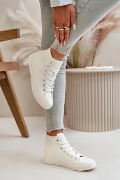 Trampki Ocieplane|Trampki Damskie Big Star></noscript>Big Star Shoes Trampki Damskie Ocieplane Z Eko Skóry Białe Big Star OO274932 Biały