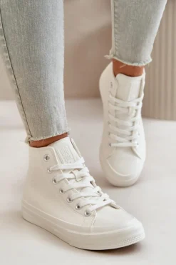 Trampki Ocieplane|Trampki Damskie Big Star></noscript>Big Star Shoes Trampki Damskie Ocieplane Z Eko Skóry Białe Big Star OO274932 Biały