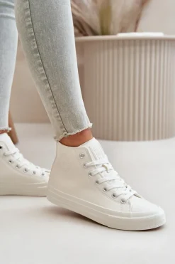 Trampki Ocieplane|Trampki Damskie Big Star></noscript>Big Star Shoes Trampki Damskie Ocieplane Z Eko Skóry Białe Big Star OO274932 Biały