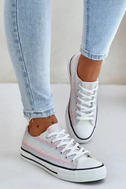 Boto Trampki Damskie Ozdobione Cekinami Multikolor Nolrina