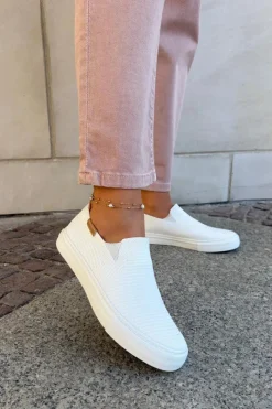 Sale Big Star Shoes Trampki Damskie Slip-On Big Star RR274717 Białe Biały