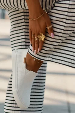 Sale Big Star Shoes Trampki Damskie Slip-On Big Star RR274717 Białe Biały