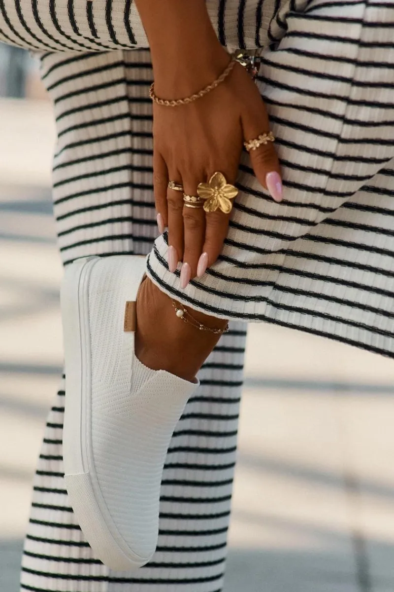 Sale Big Star Shoes Trampki Damskie Slip-On Big Star RR274717 Białe Biały