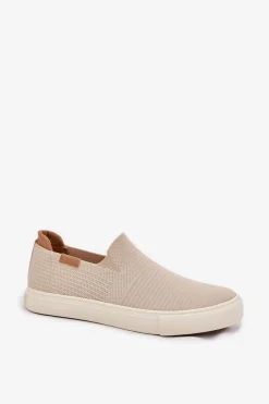 Sale Trampki Damskie Slip-On Big Star RR274721 Beżowe Damskie Trampki Damskie Big Star|Trampki Damskie Slip-On