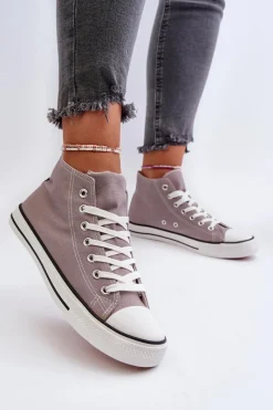 Outlet Trampki Damskie Szare Socerio Damskie Trampki Damskie Niskie