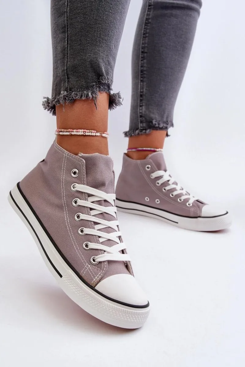 Outlet Trampki Damskie Szare Socerio Damskie Trampki Damskie Niskie