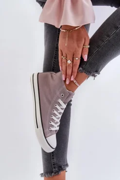 Outlet Trampki Damskie Szare Socerio Damskie Trampki Damskie Niskie