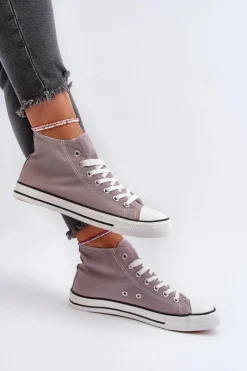 Outlet Trampki Damskie Szare Socerio Damskie Trampki Damskie Niskie