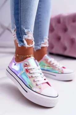 Trampki Damskie Niskie>Boto Trampki Damskie Transparentne Różowe Miltown