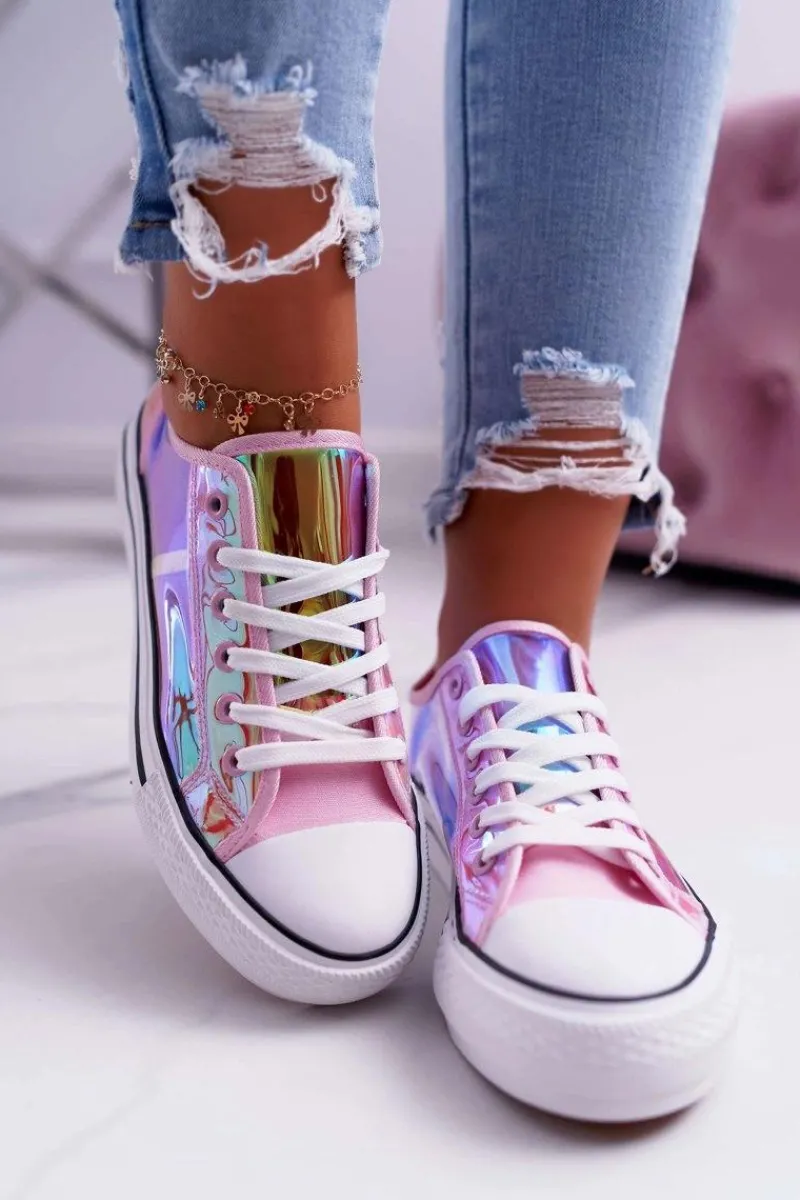 Trampki Damskie Niskie>Boto Trampki Damskie Transparentne Różowe Miltown