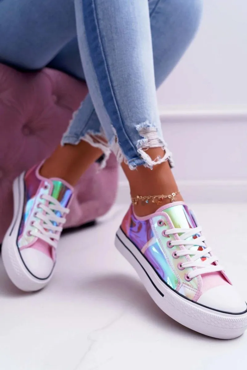 Trampki Damskie Niskie>Boto Trampki Damskie Transparentne Różowe Miltown