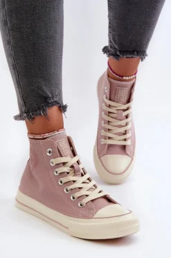 Trampki Damskie Big Star|Trampki Damskie Wysokie>Big Star Shoes Trampki Damskie Wysokie Big Star NN274277 Różowe Różowy