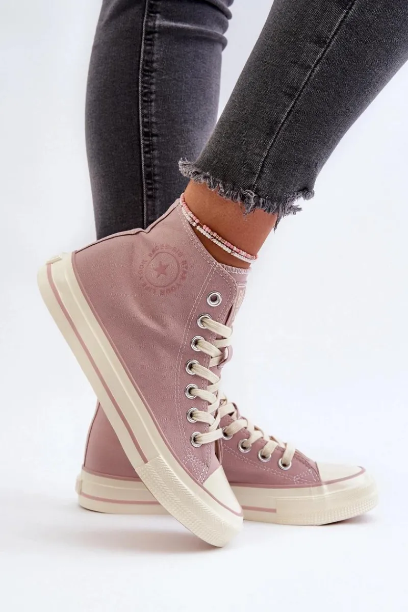 Trampki Damskie Big Star|Trampki Damskie Wysokie>Big Star Shoes Trampki Damskie Wysokie Big Star NN274277 Różowe Różowy