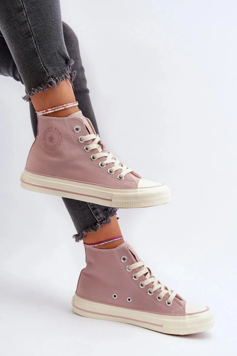 Trampki Damskie Big Star|Trampki Damskie Wysokie>Big Star Shoes Trampki Damskie Wysokie Big Star NN274277 Różowe Różowy