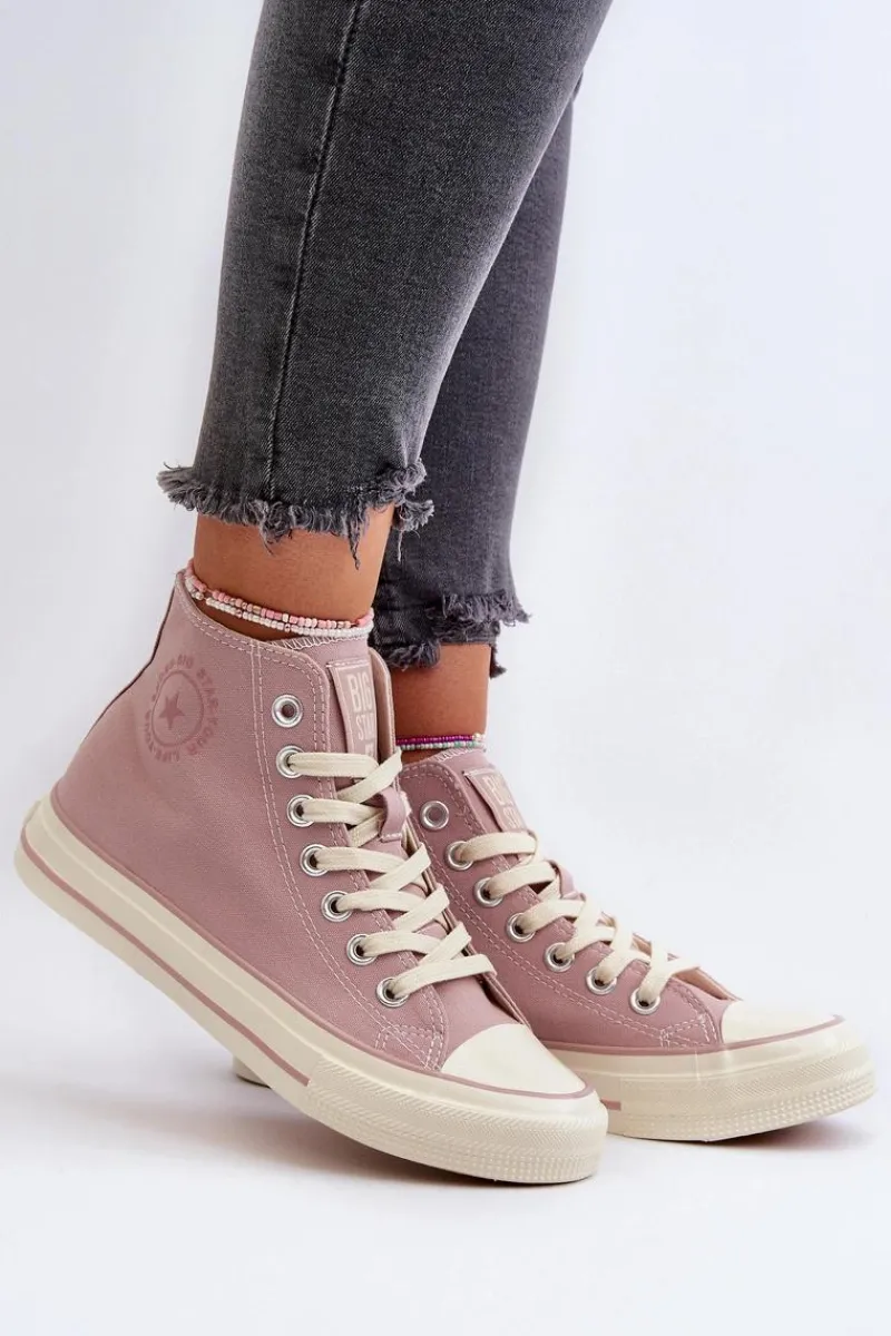 Trampki Damskie Big Star|Trampki Damskie Wysokie>Big Star Shoes Trampki Damskie Wysokie Big Star NN274277 Różowe Różowy