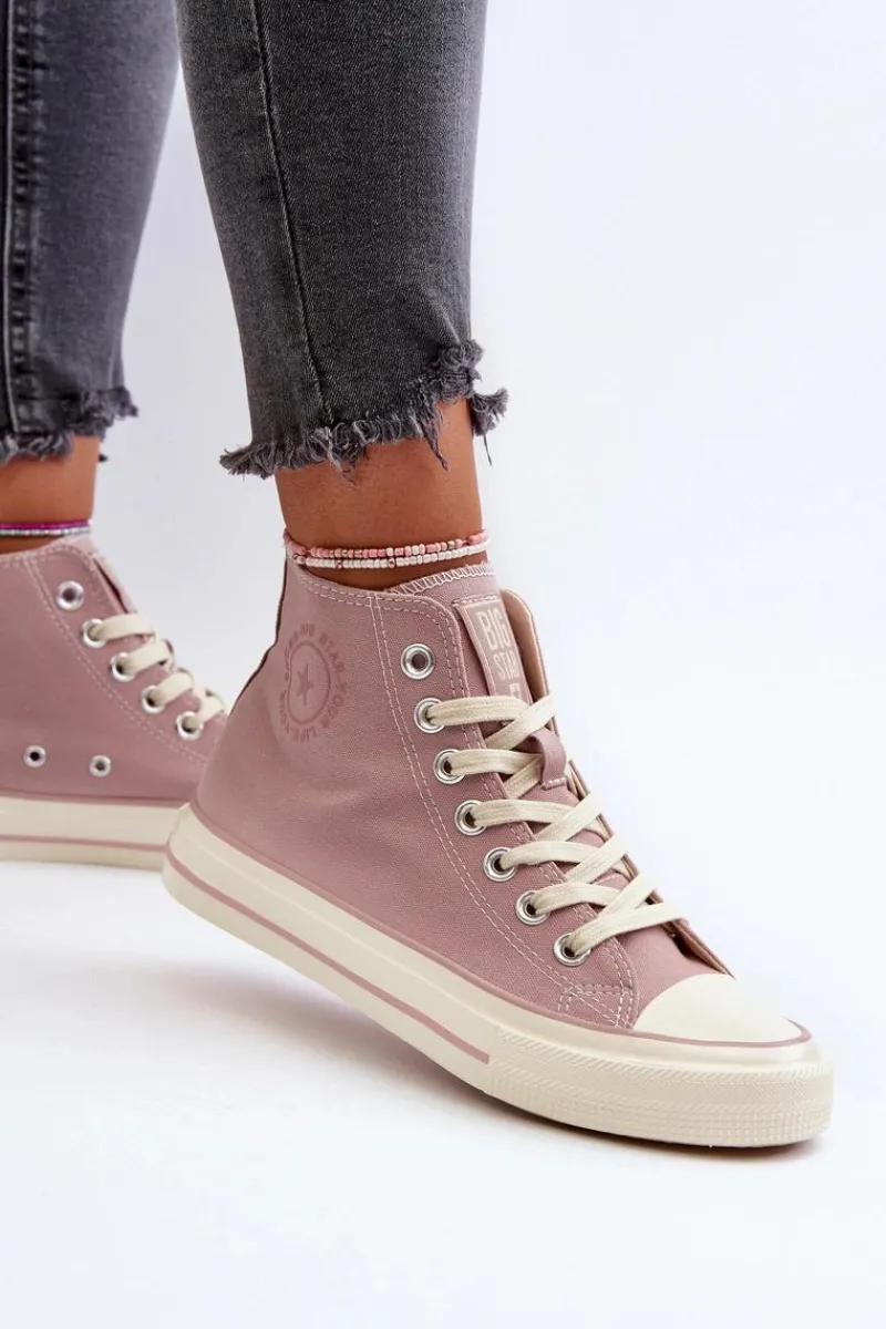 Trampki Damskie Big Star|Trampki Damskie Wysokie>Big Star Shoes Trampki Damskie Wysokie Big Star NN274277 Różowe Różowy