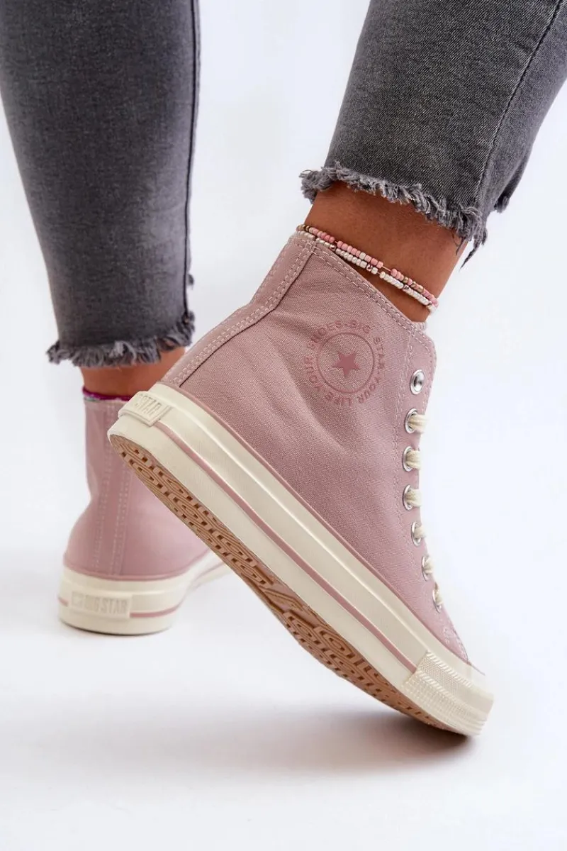 Trampki Damskie Big Star|Trampki Damskie Wysokie>Big Star Shoes Trampki Damskie Wysokie Big Star NN274277 Różowe Różowy