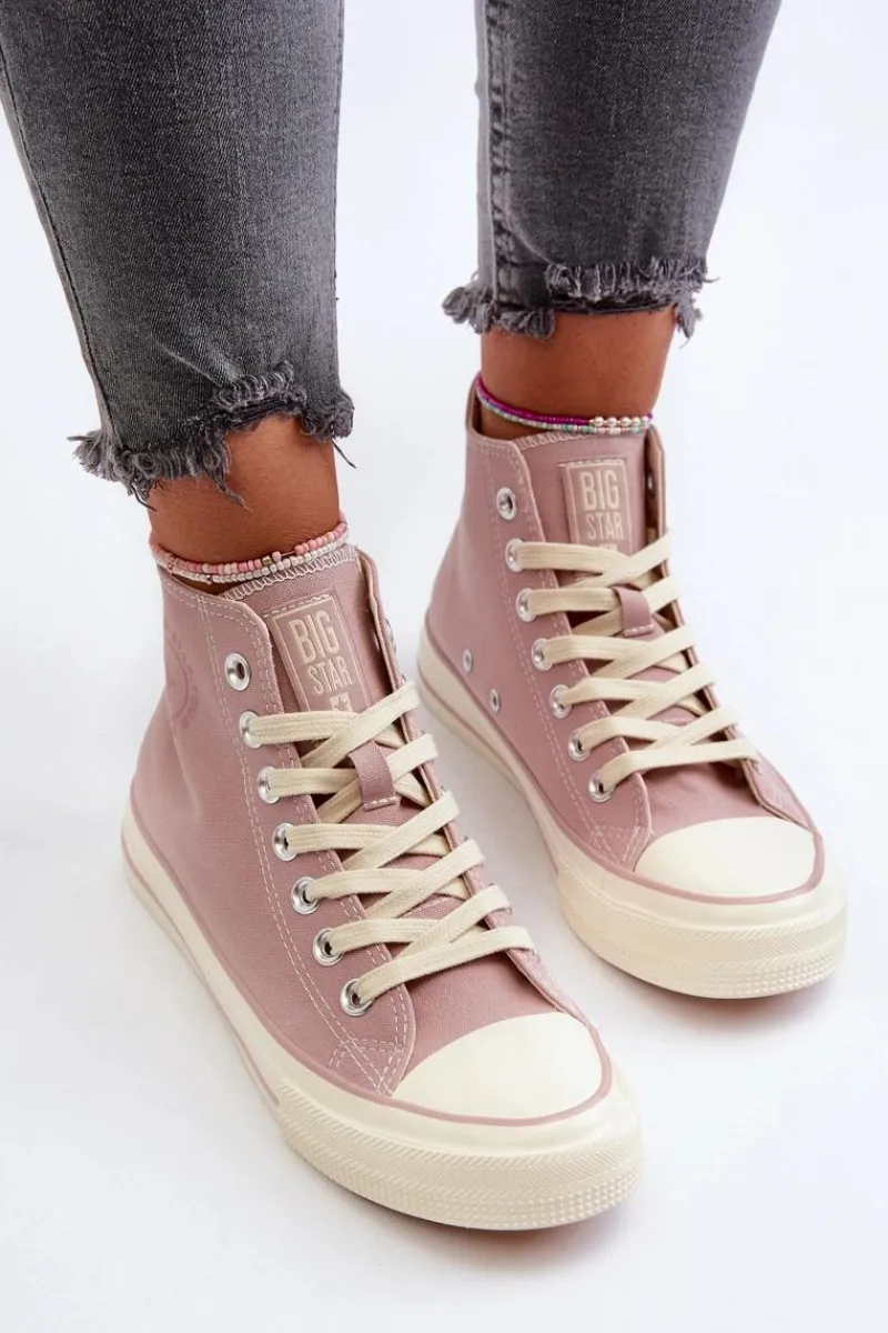 Trampki Damskie Big Star|Trampki Damskie Wysokie>Big Star Shoes Trampki Damskie Wysokie Big Star NN274277 Różowe Różowy