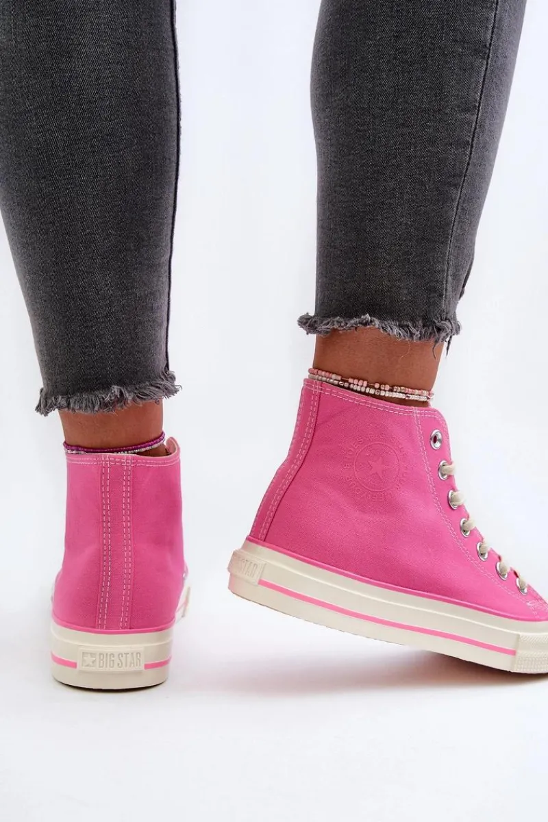 Trampki Damskie Big Star|Trampki Damskie Wysokie>Big Star Shoes Trampki Damskie Wysokie Big Star NN274282 Różowe