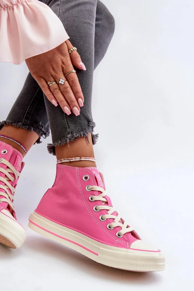 Trampki Damskie Big Star|Trampki Damskie Wysokie>Big Star Shoes Trampki Damskie Wysokie Big Star NN274282 Różowe