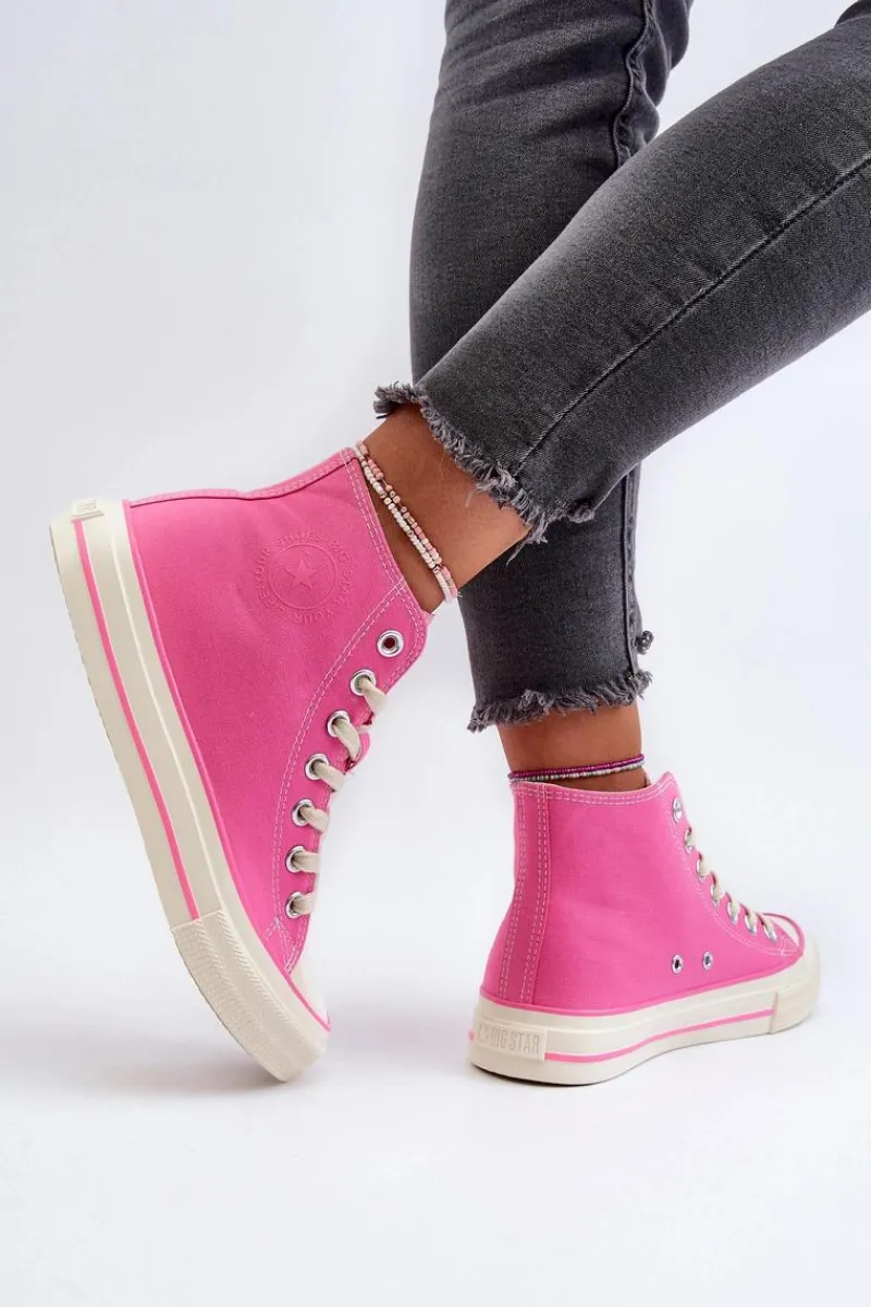 Trampki Damskie Big Star|Trampki Damskie Wysokie>Big Star Shoes Trampki Damskie Wysokie Big Star NN274282 Różowe