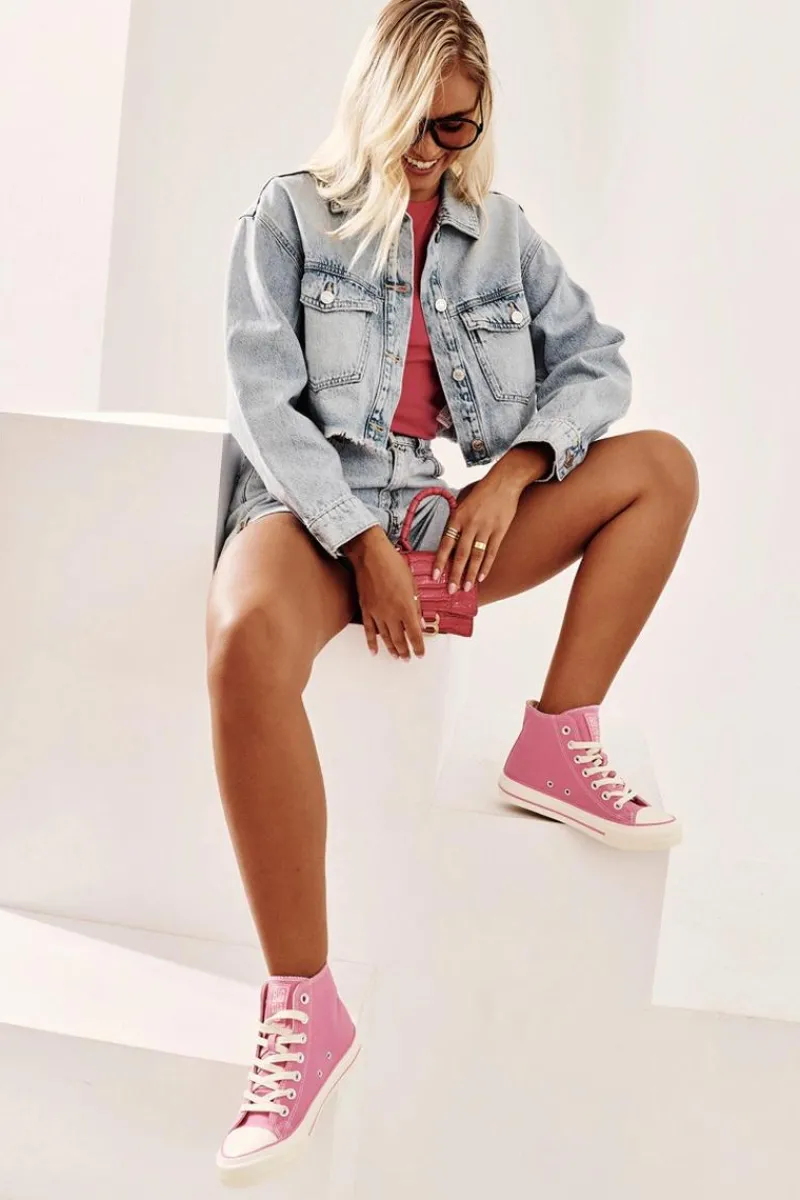 Trampki Damskie Big Star|Trampki Damskie Wysokie>Big Star Shoes Trampki Damskie Wysokie Big Star NN274282 Różowe