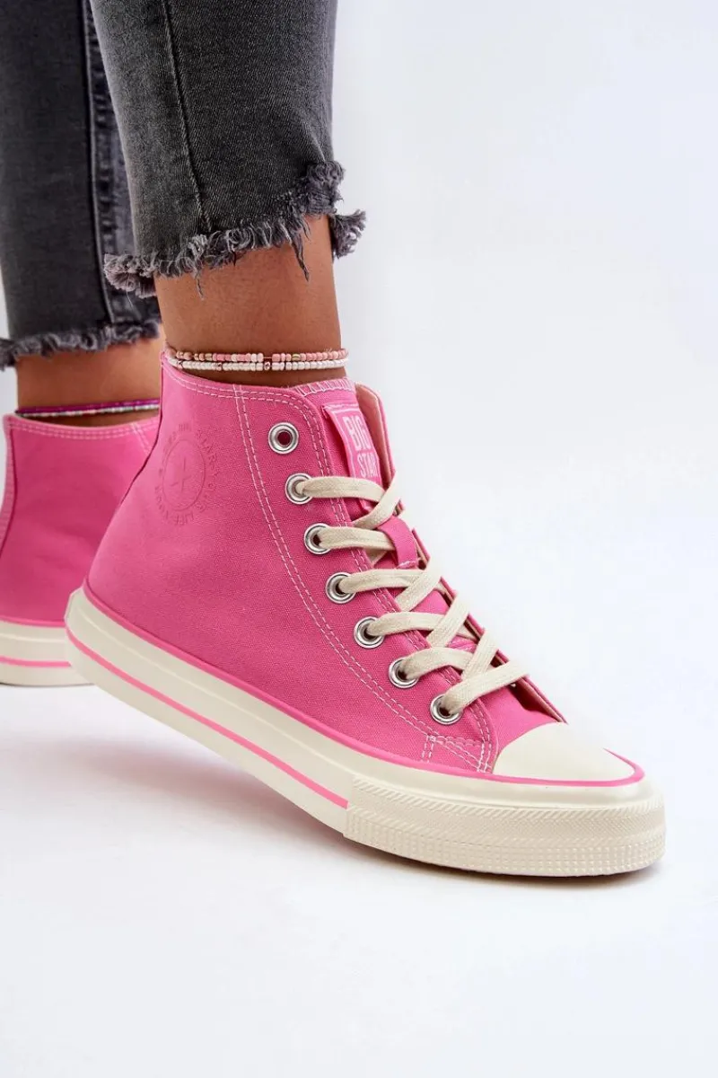 Trampki Damskie Big Star|Trampki Damskie Wysokie>Big Star Shoes Trampki Damskie Wysokie Big Star NN274282 Różowe