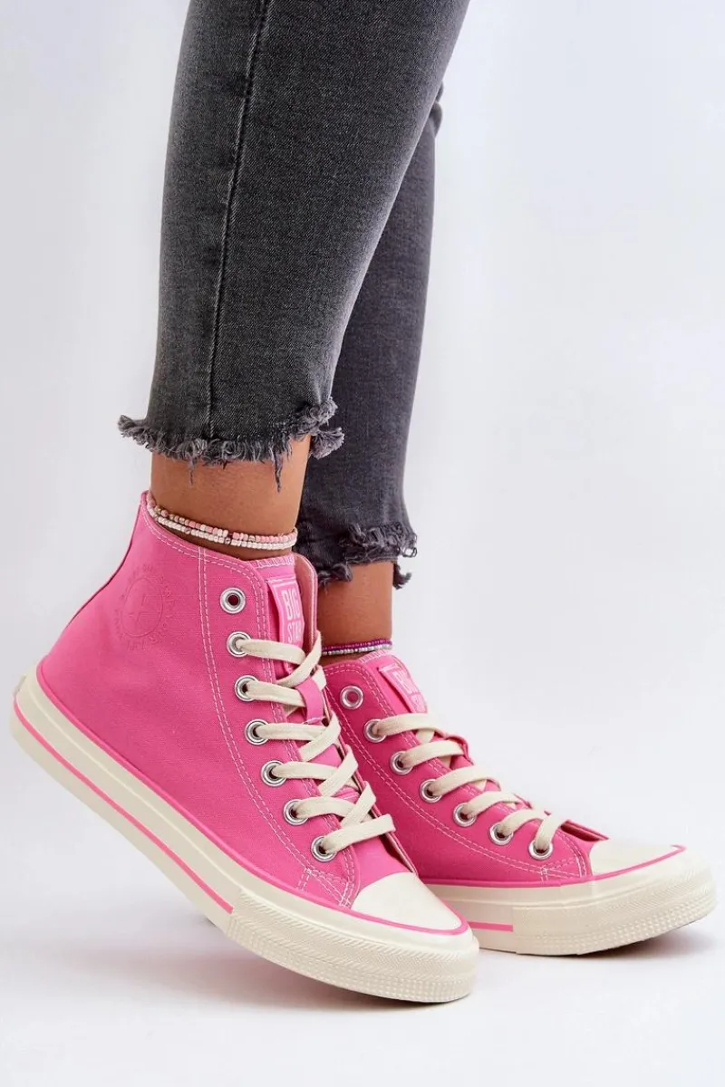 Trampki Damskie Big Star|Trampki Damskie Wysokie>Big Star Shoes Trampki Damskie Wysokie Big Star NN274282 Różowe