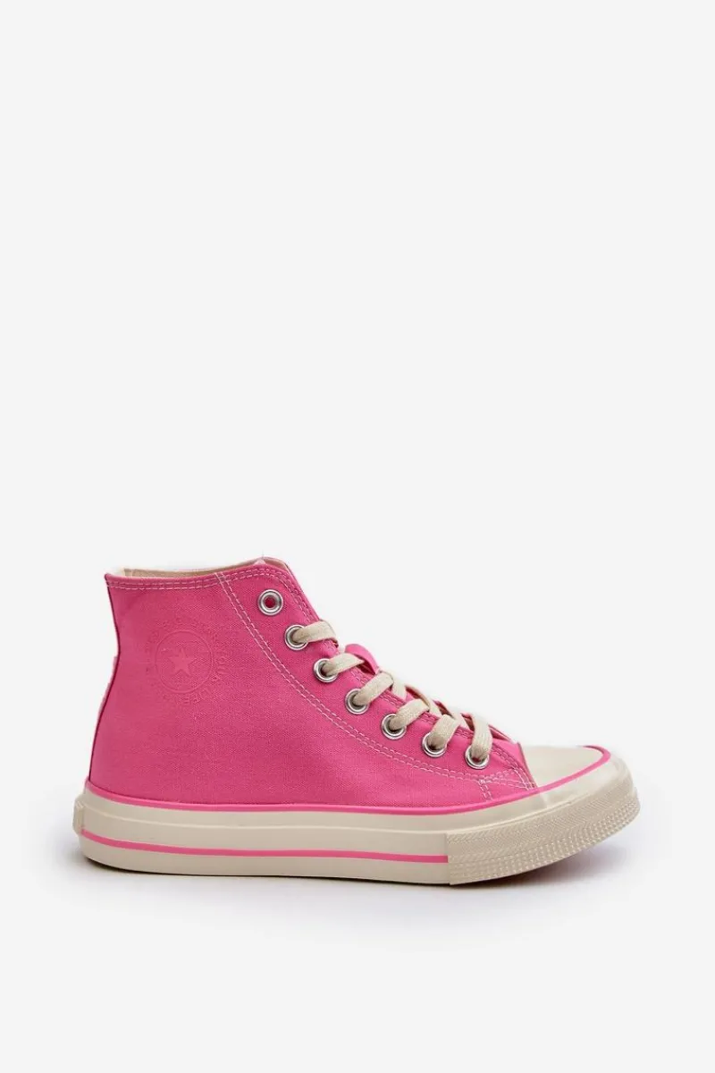 Trampki Damskie Big Star|Trampki Damskie Wysokie>Big Star Shoes Trampki Damskie Wysokie Big Star NN274282 Różowe