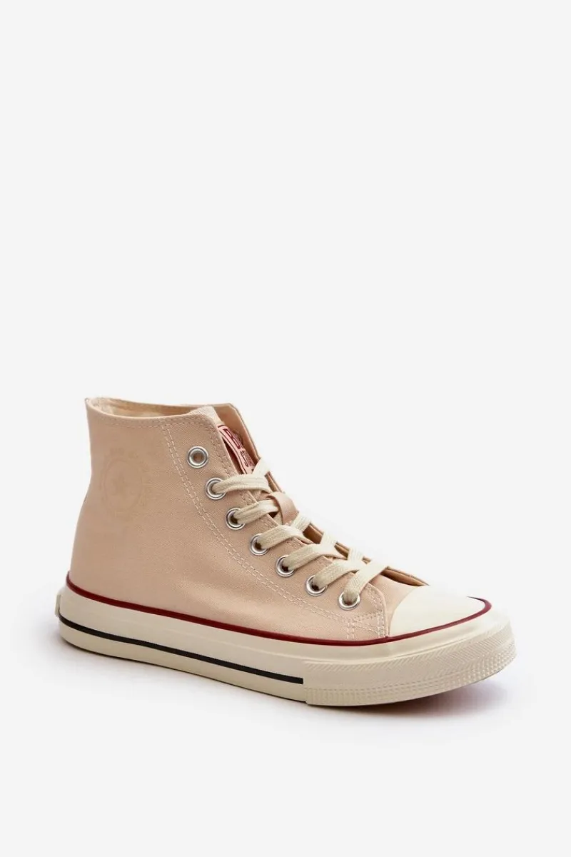 Outlet Trampki Damskie Wysokie Big Star NN274278 Beżowe Damskie Trampki Damskie Big Star|Trampki Damskie Wysokie