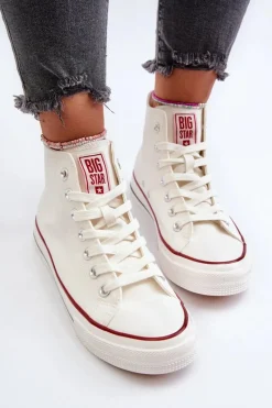 Hot Trampki Damskie Wysokie Big Star NN274276 Białe Damskie Trampki Damskie Big Star|Trampki Damskie Wysokie