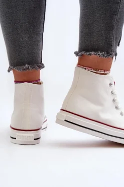 Hot Trampki Damskie Wysokie Big Star NN274276 Białe Damskie Trampki Damskie Big Star|Trampki Damskie Wysokie