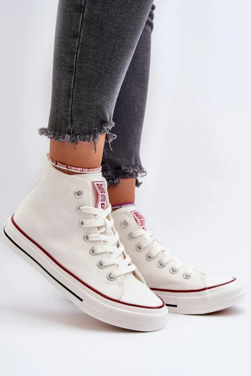 Hot Trampki Damskie Wysokie Big Star NN274276 Białe Damskie Trampki Damskie Big Star|Trampki Damskie Wysokie