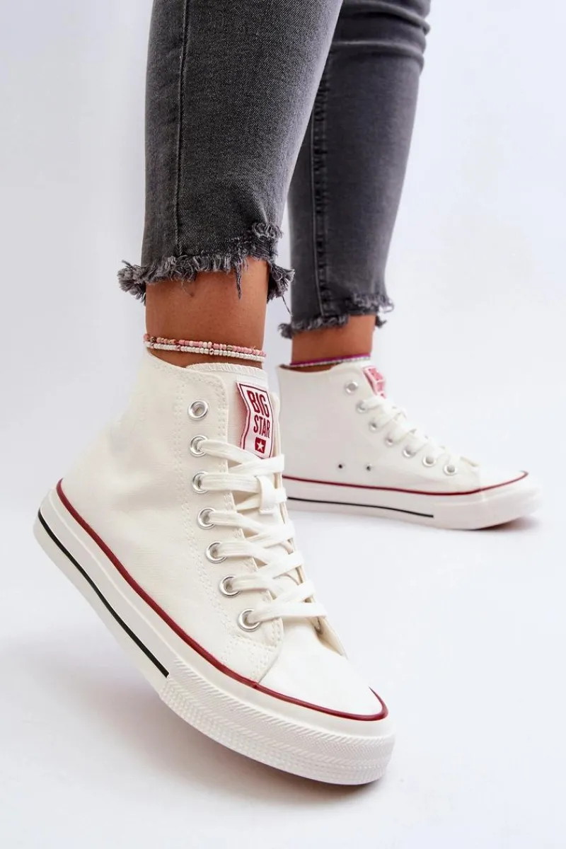 Hot Trampki Damskie Wysokie Big Star NN274276 Białe Damskie Trampki Damskie Big Star|Trampki Damskie Wysokie