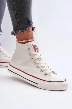 Hot Trampki Damskie Wysokie Big Star NN274276 Białe Damskie Trampki Damskie Big Star|Trampki Damskie Wysokie