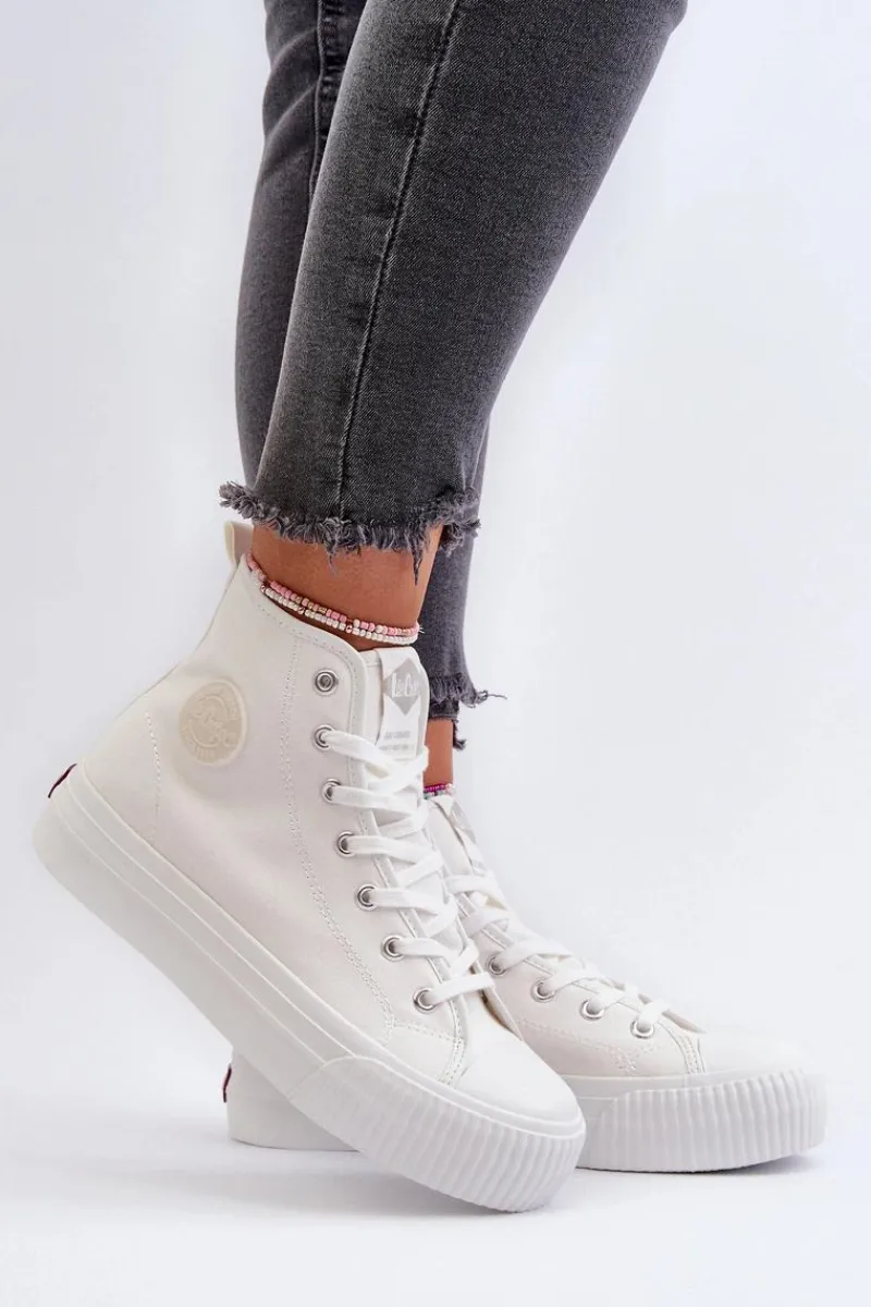 Clearance Lee Cooper Trampki Damskie Wysokie LCW-24-02-2132 Białe