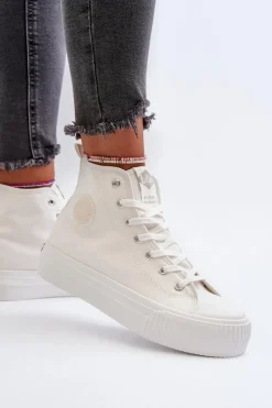 Clearance Lee Cooper Trampki Damskie Wysokie LCW-24-02-2132 Białe